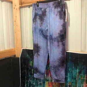 VOGO indigo/purple tie dye pants with pockets size large